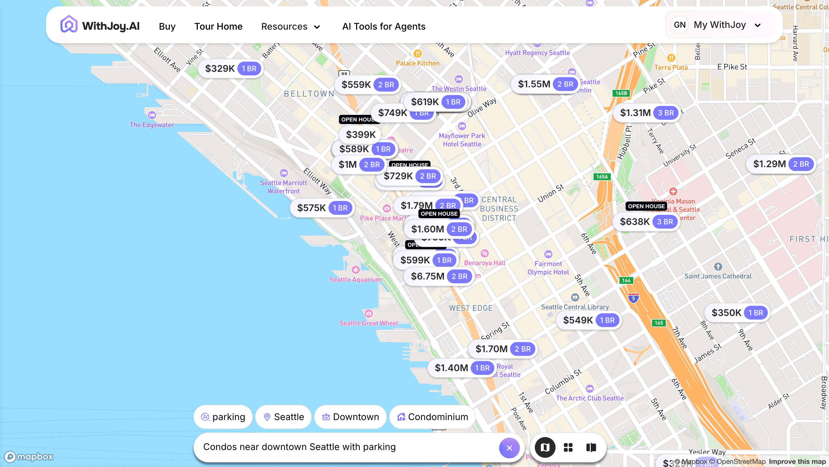 AI chat Home Search Withjoy