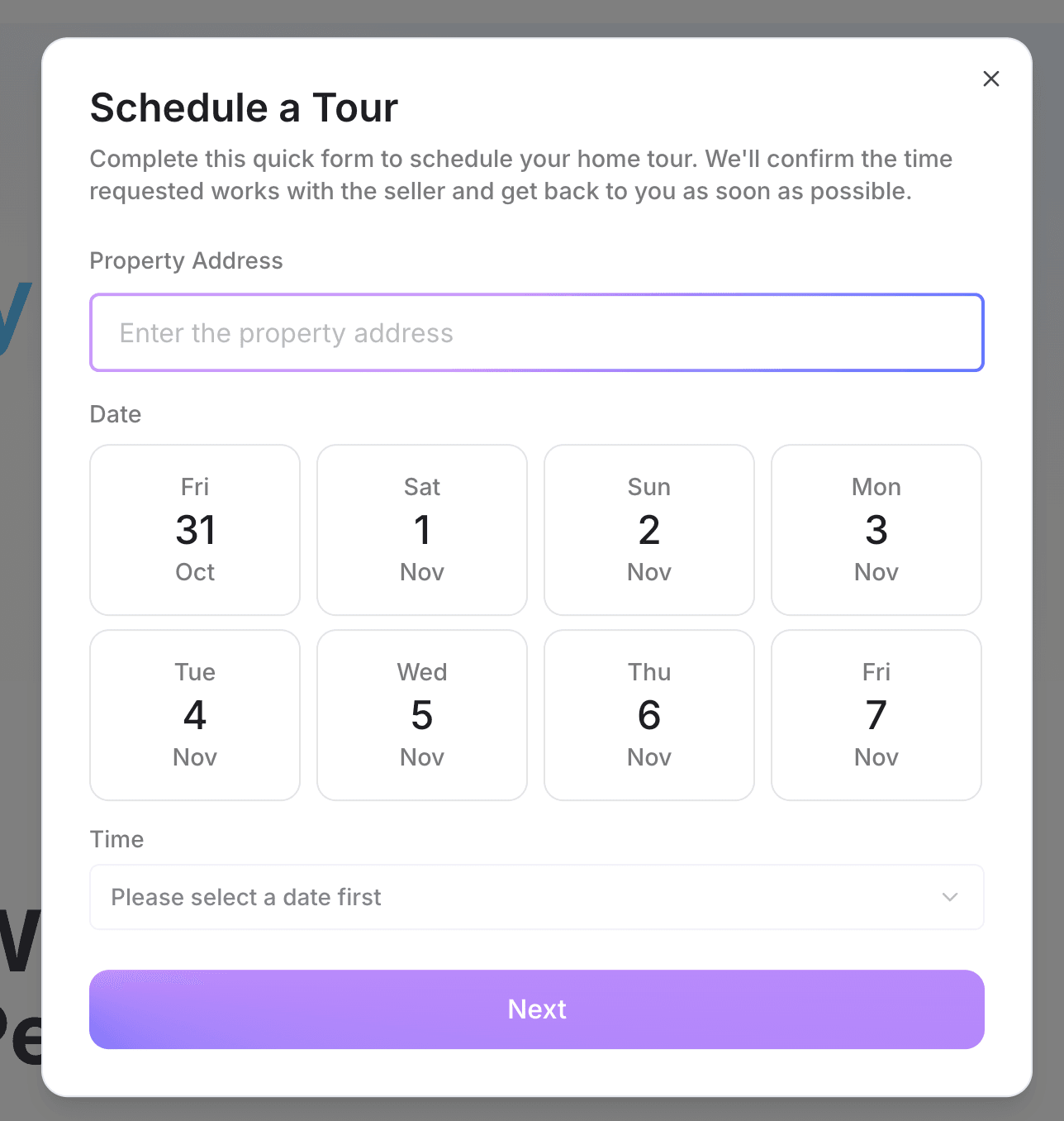 Schedule Home Tour
